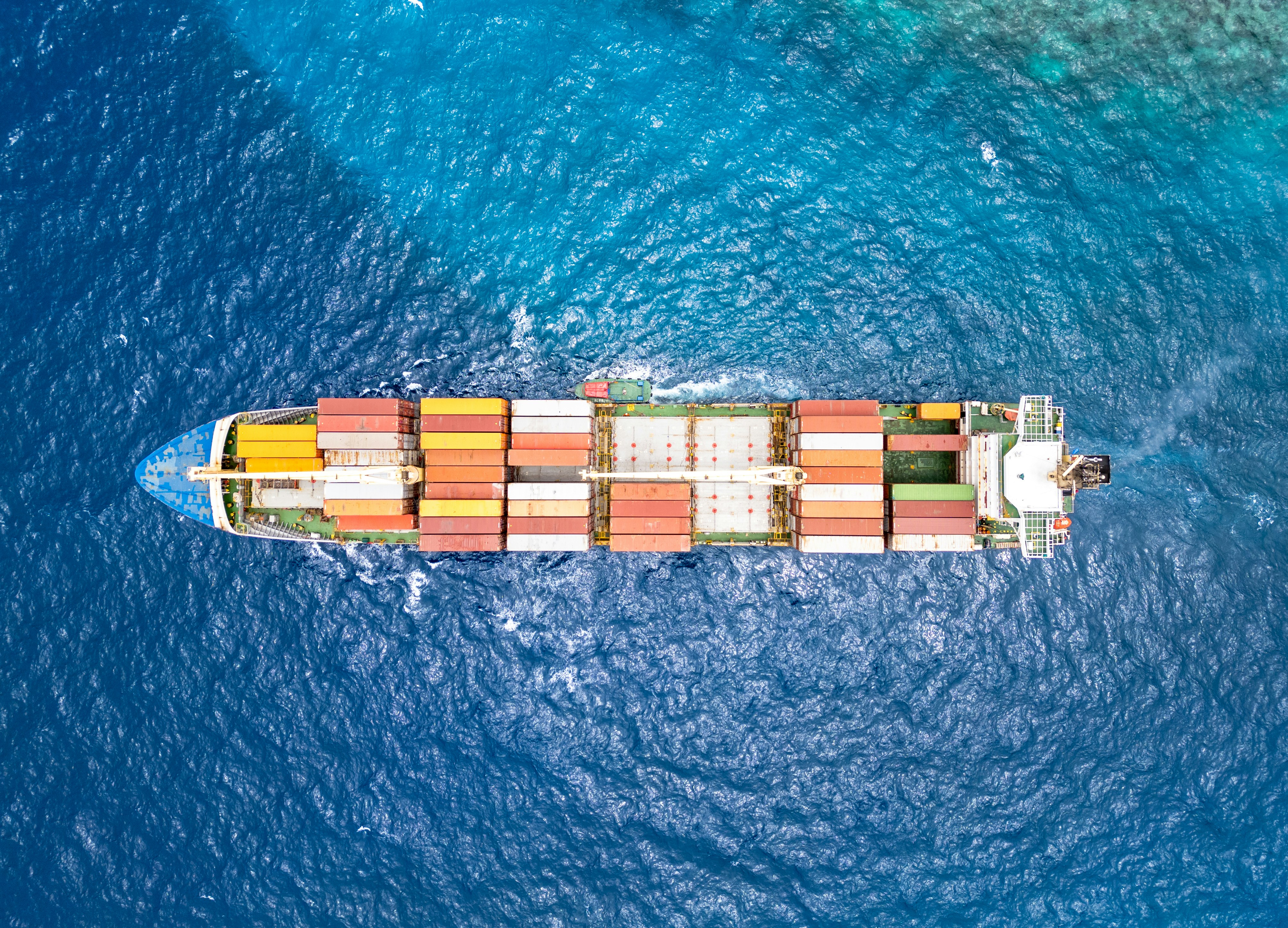 Container ship at sea — EMLTA global export